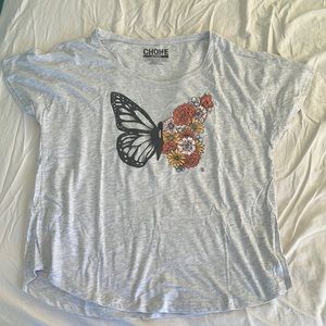 Heather gray butterfly graphic tee. XL